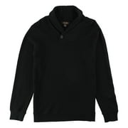 Tasso Elba Mens Textured Shawl-Collar Pullover Sweater, Black, Large