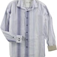 thumbnail image 1 of Tasso Elba Mens Vertical Linen Button Up Shirt, Blue, Small, 1 of 1