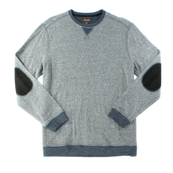 Tasso Elba NEW Blue Heather Mens Size Small S Crewneck Striped Sweater