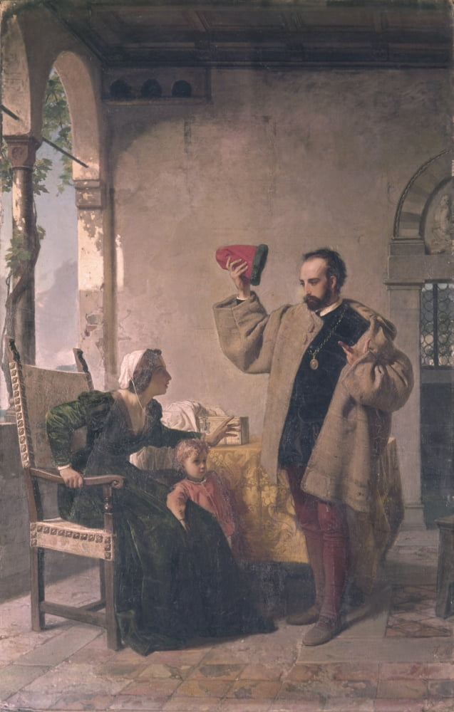 Tasso Goes To His Sister In Sorrento (Il Tasso Si Presenta Alla Sorella A Sorrento) Canvas Art - (18 x 24)