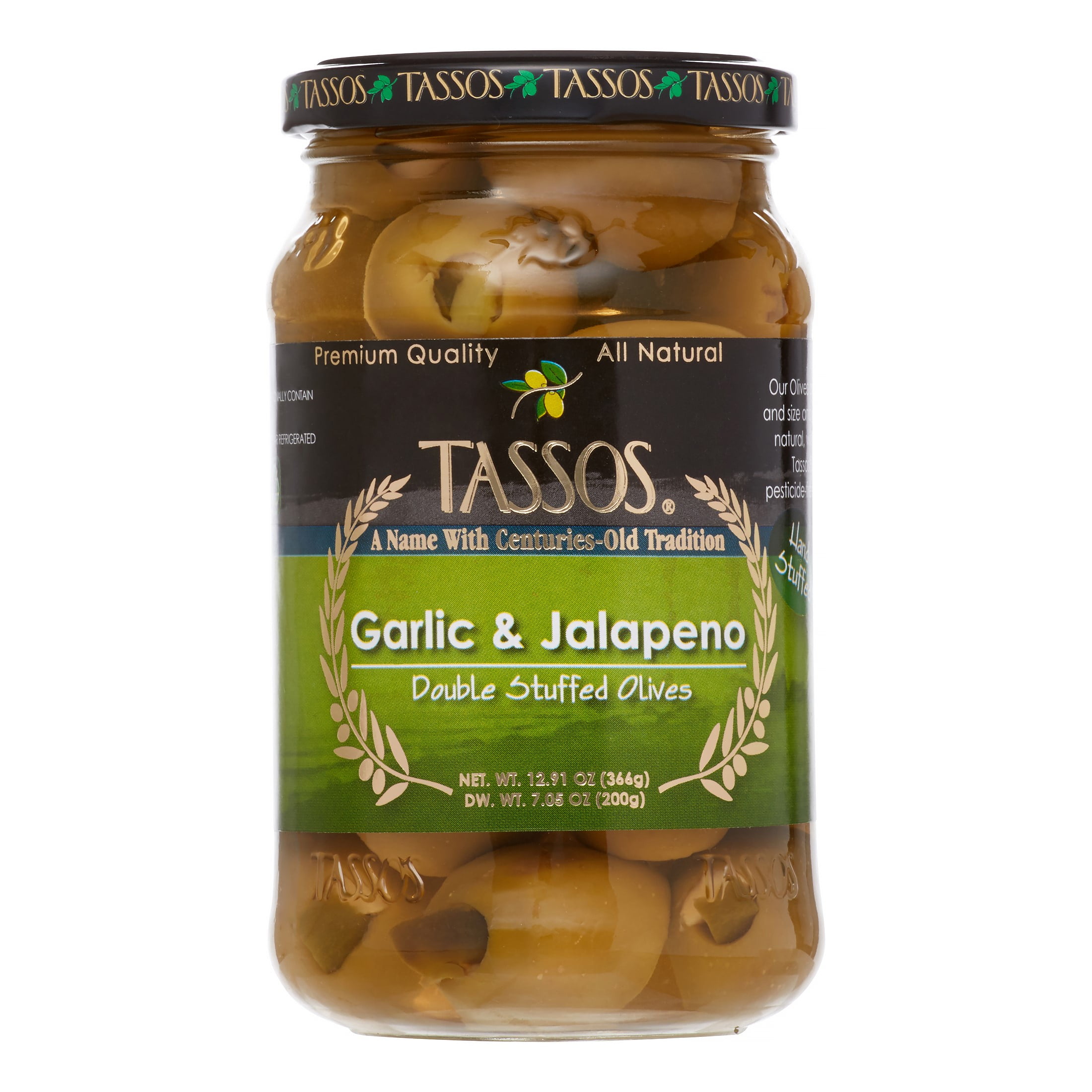 Tassos Garlic And Jalapeno Stuffed Olive, 12.91 Ounce