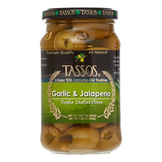 Tassos Garlic And Jalapeno Stuffed Olive, 12.91 Ounce