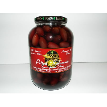 Tassos Pitted Greek Kalamata Olives, 52.9 oz