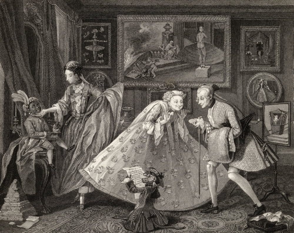 Taste In High Life From The Original Picture By Hogarth From The Works Of Hogarth Published London 1833 Canvas Art - Ken Welsh Design Pics (16 x 13)