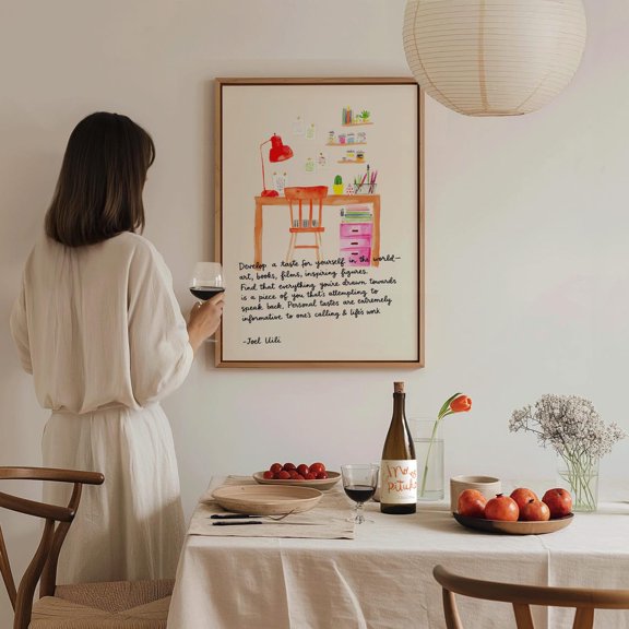 Taste Inspiring Quote Colorful Positive Illustration Minimalist Portrait Decor Unframed Paper Print