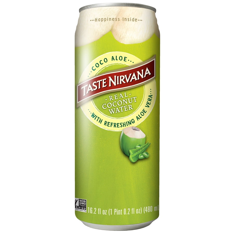 Taste Nirvana Real Coco Aloe, Coconut Water with Refreshing Aloe Vera, 16.2 Fl Oz, 12 Ct