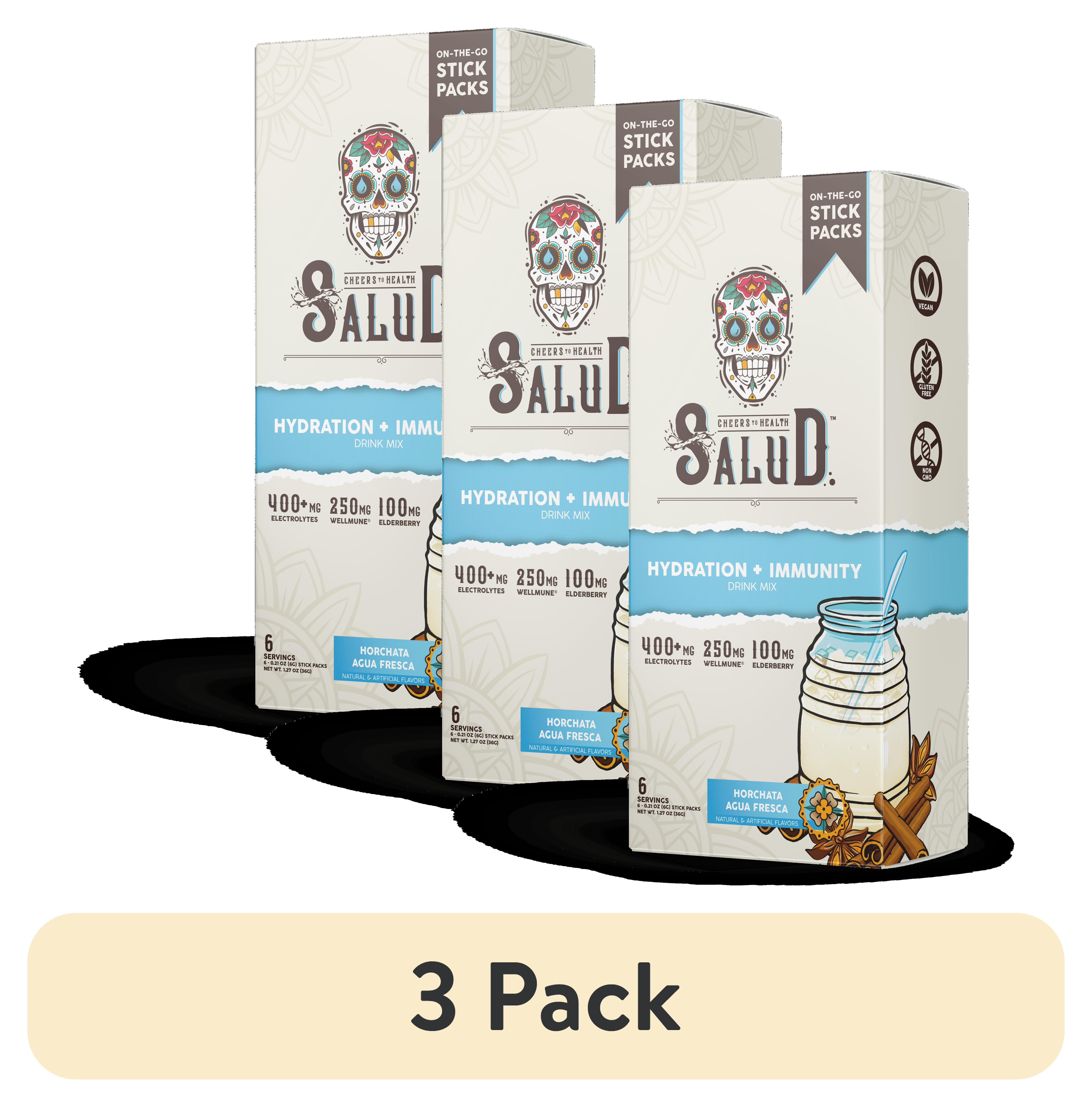 (3 pack) Taste Salud, Hydration + Immunity Drink Mix, Horchata, 1.27 oz