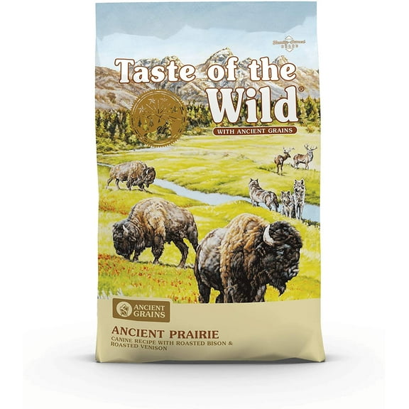 Taste of the Wild with Ancient Grains, Ancient Prairie Canine Recipe with Roasted Bison and Venison Dry Dog Food, Made with High Protein from Real Meat and Guaranteed Nutrients and Probiotics 28lb