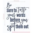 thumbnail image 1 of Taste Your Words Before You Spit Them Out Vinyl Letters Decals Wall Stickers Inspirational Quote 18x23-Inch Deep Blue, 1 of 5