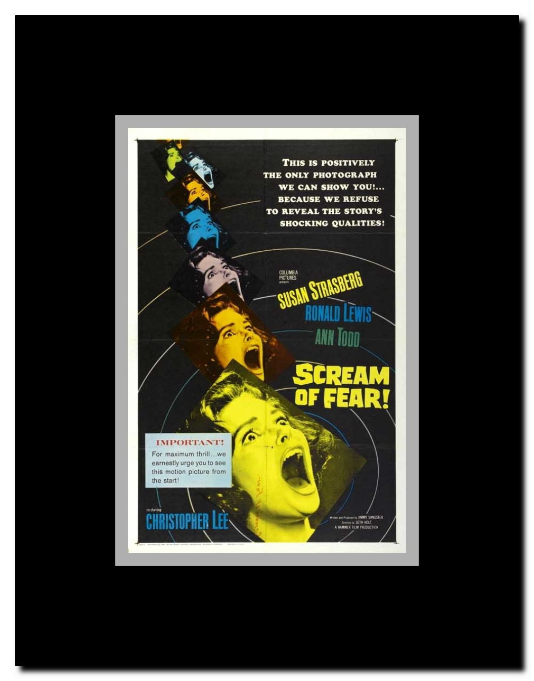 Taste of Fear Framed Movie Poster