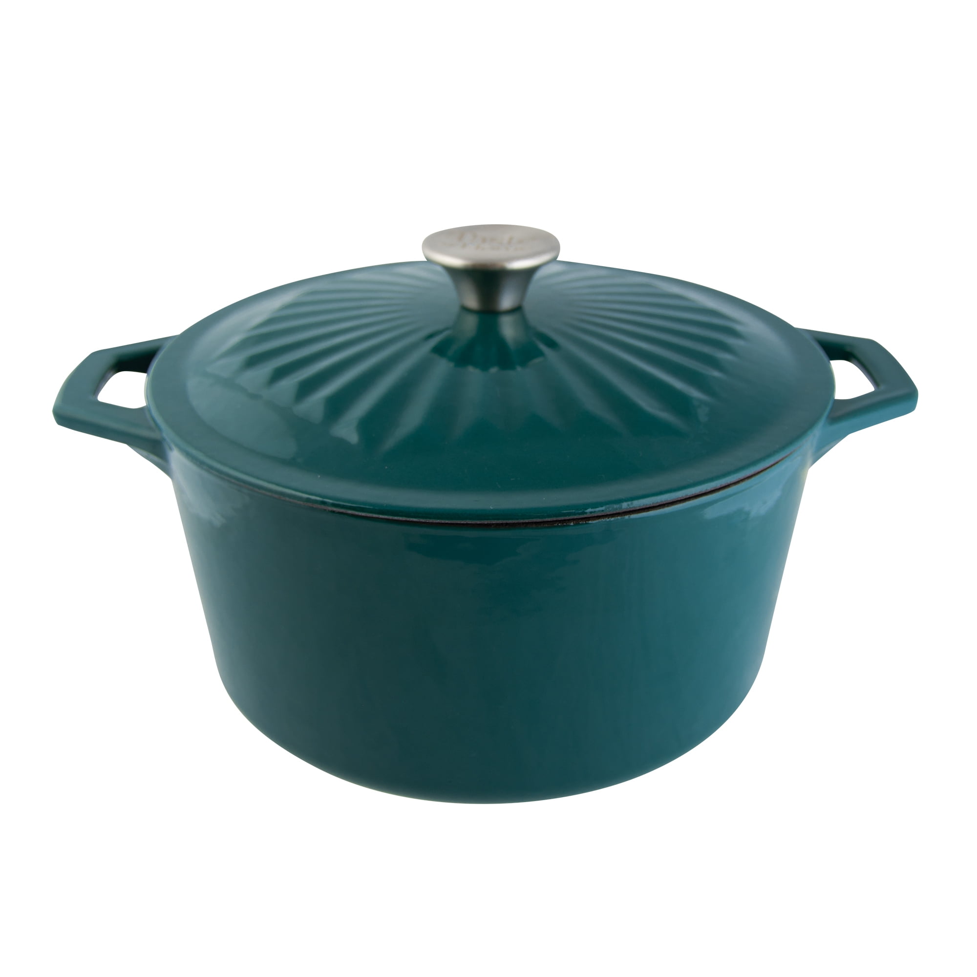 Food Network 5 1/2 Quart Dutch Oven With Lid Enamel Cast Iron Teal NEW in  Box