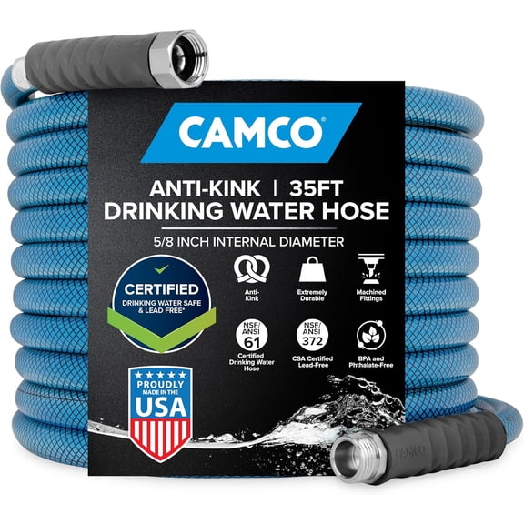 TastePURE 35-Foot Premium Camper/RV Drinking Water Hose - Features a Heavy-Duty No-Kink Design with Strain Relief Ends & 5/8-Inch Inside Diameter NSF Safe Certified (22843)