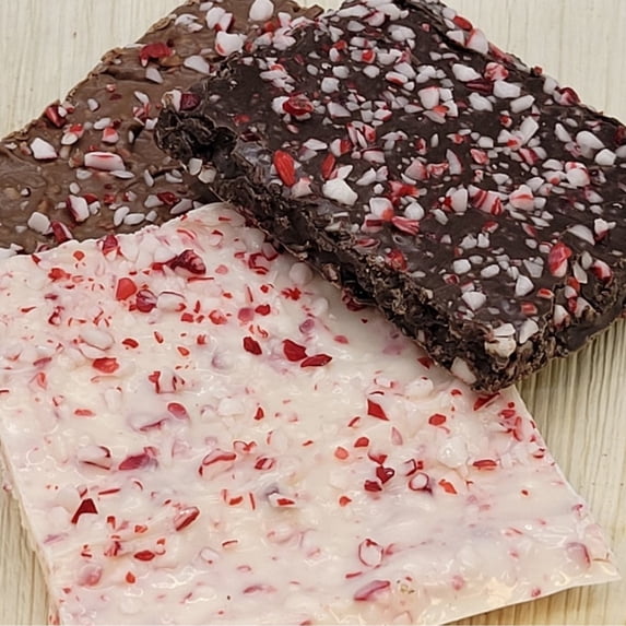 Tasteful Thoughts Peppermint Bark, Milk, Dark, White Chocolate, 1/4 lb