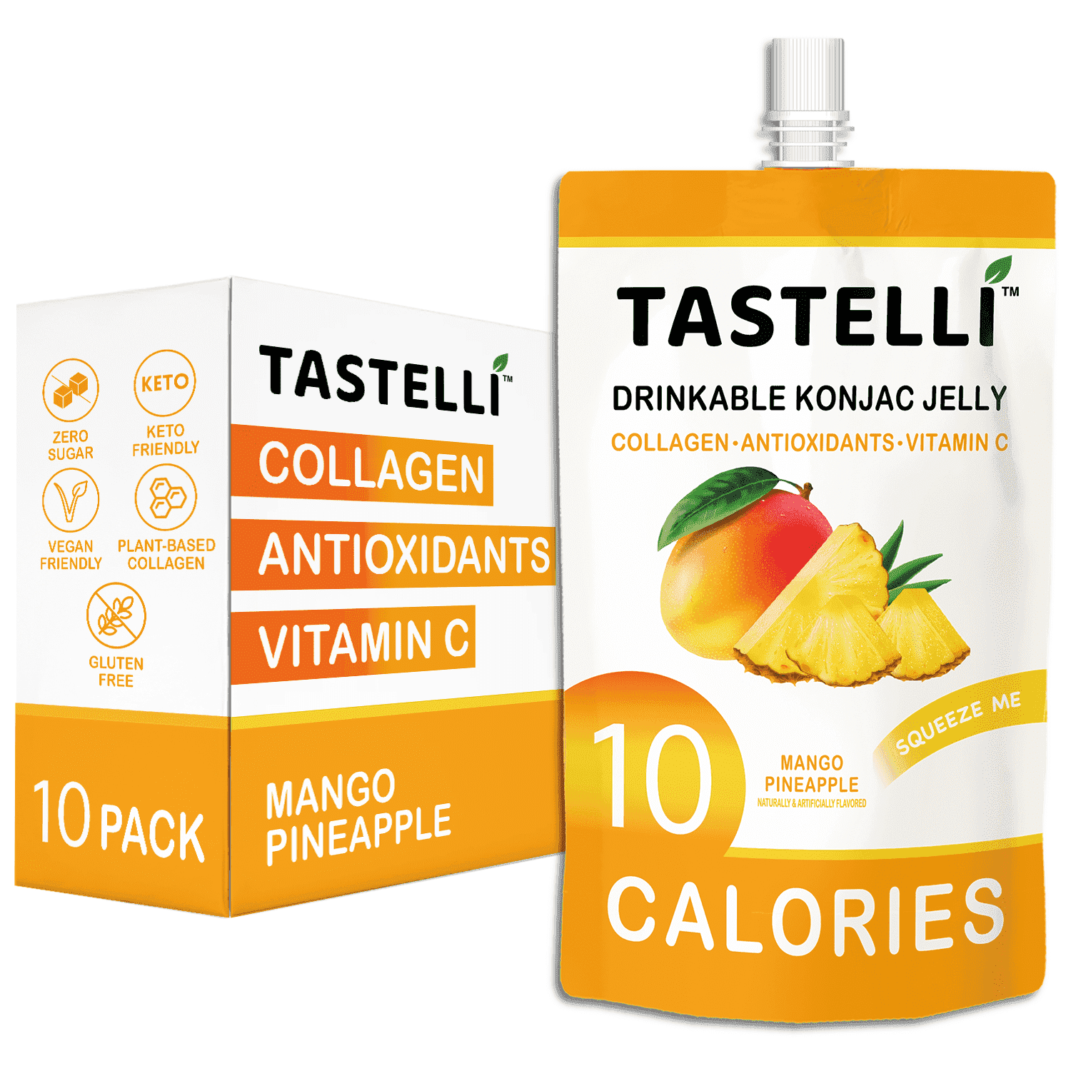 Tastelli Konjac Jelly Drink, Mango Pineapple 150mL x 10 Pouches