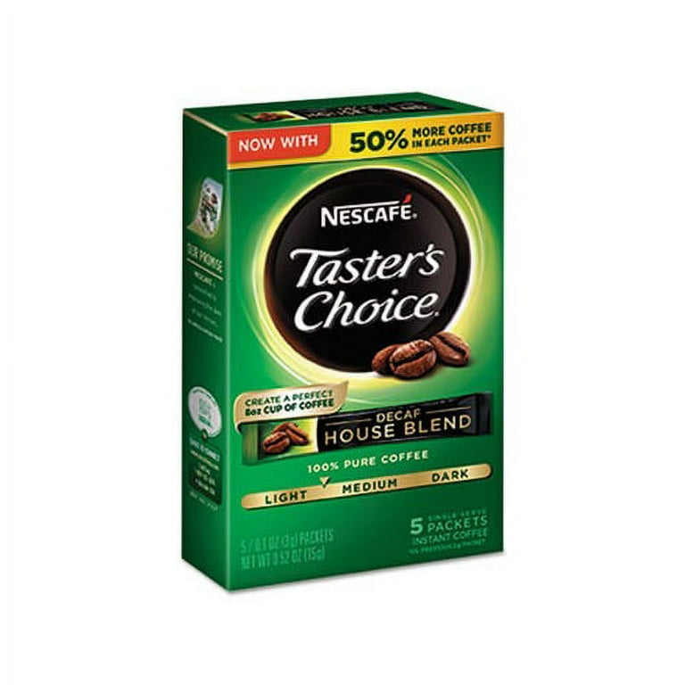 Taster's Choice Decaf House Blend Instant Coffee, 0.1oz Stick, 5/Box, 12 Bx/Ctn Taster's Choice Decaf House Blend Instant Coffee, 0.1oz Stick, 5/Box, 12 Bx/Ctn