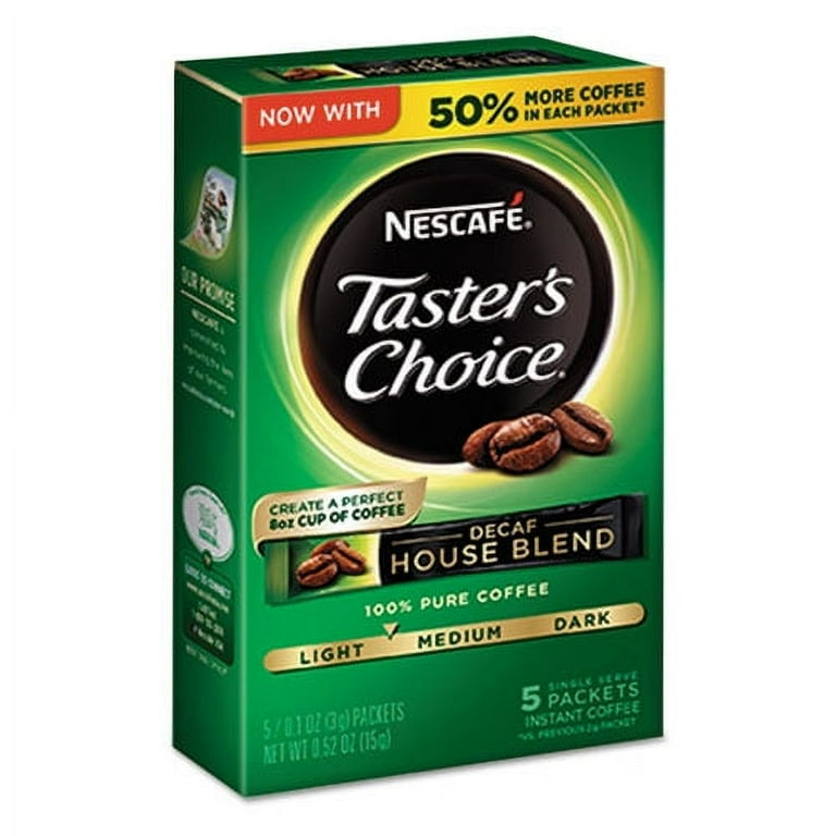Taster's Choice Decaf House Blend Instant Coffee, 0.1oz Stick, 5/Box, 12 Bx/Ctn Taster's Choice Decaf House Blend Instant Coffee, 0.1oz Stick, 5/Box, 12 Bx/Ctn