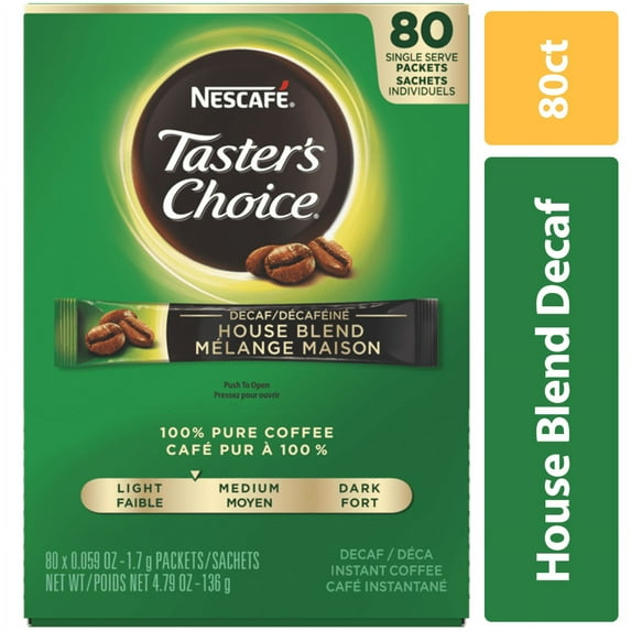 "Taster's Choice Stick Pack, Decaf, 0.06oz, 80/box | Bundle of 5 Boxes"