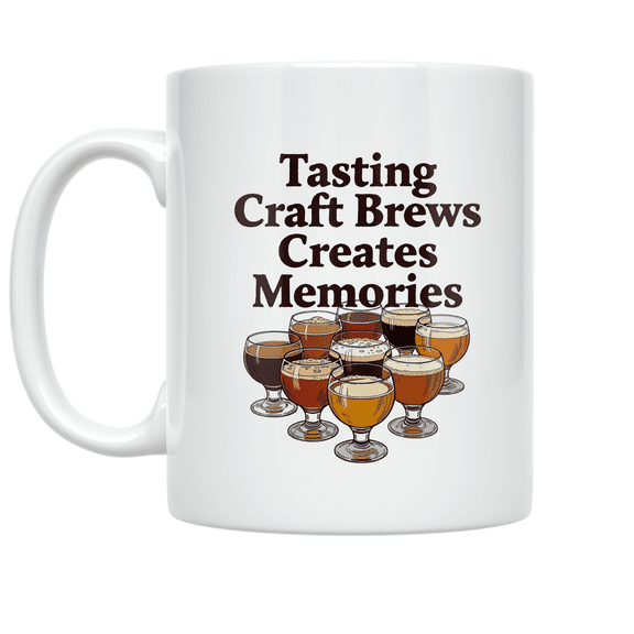 Tasting Craft Brews Creates Memories - Craft Beer Enthusiast - 11 oz Ceramic Coffee Mug