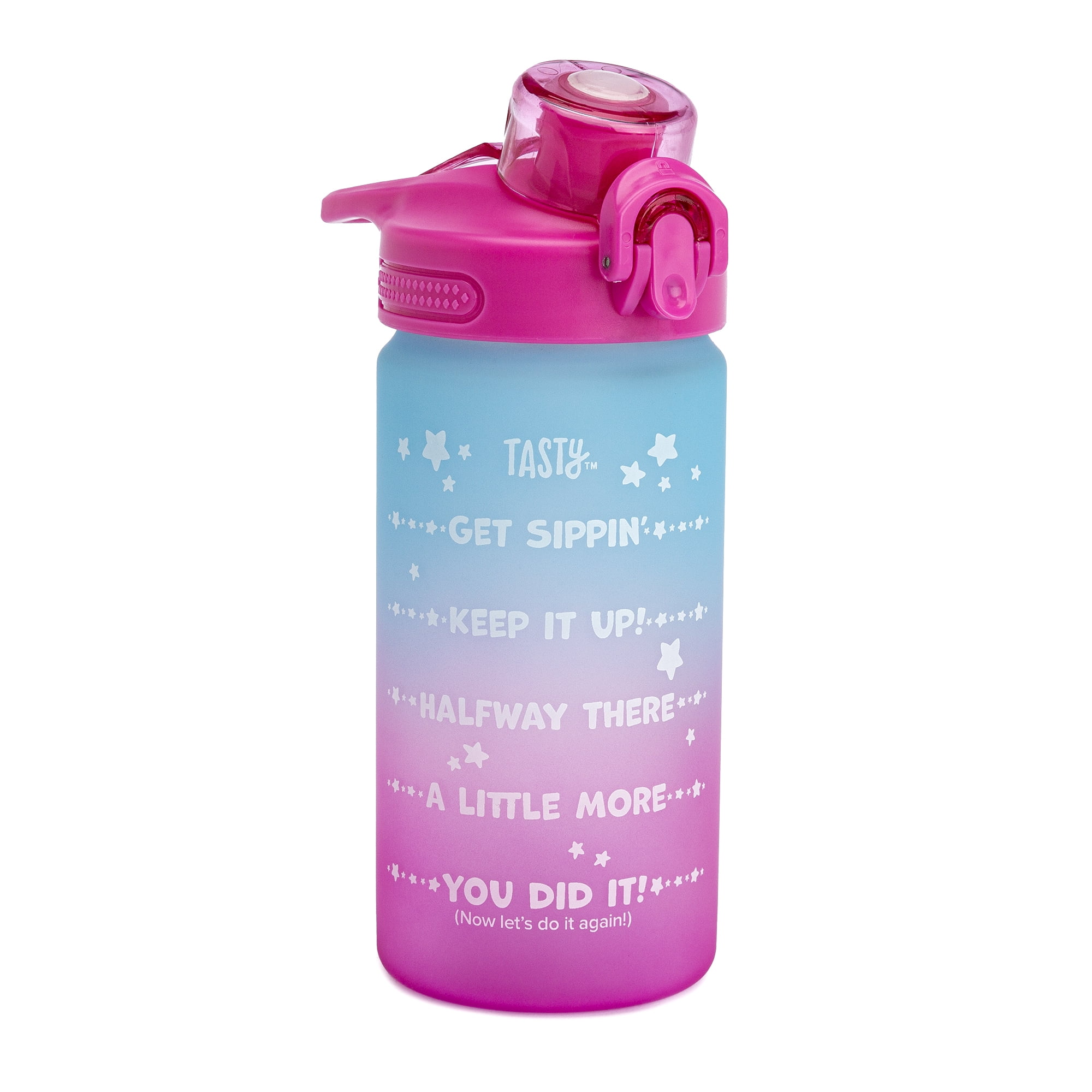 Vibrant Blue, Purple & Pink Gradient Color Water Bottle by Rose Gold