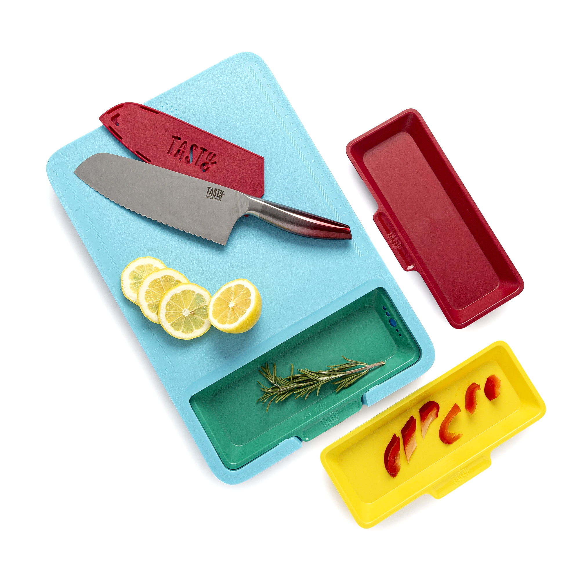 Nest™ Boards Plus 6-piece Knife & Gray Cutting Board Set