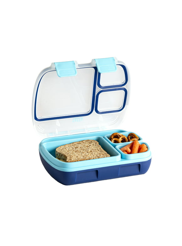 Tasty Bento Box, Lunch Box for Kids and Adults with Removable Tray and Handle, Blue