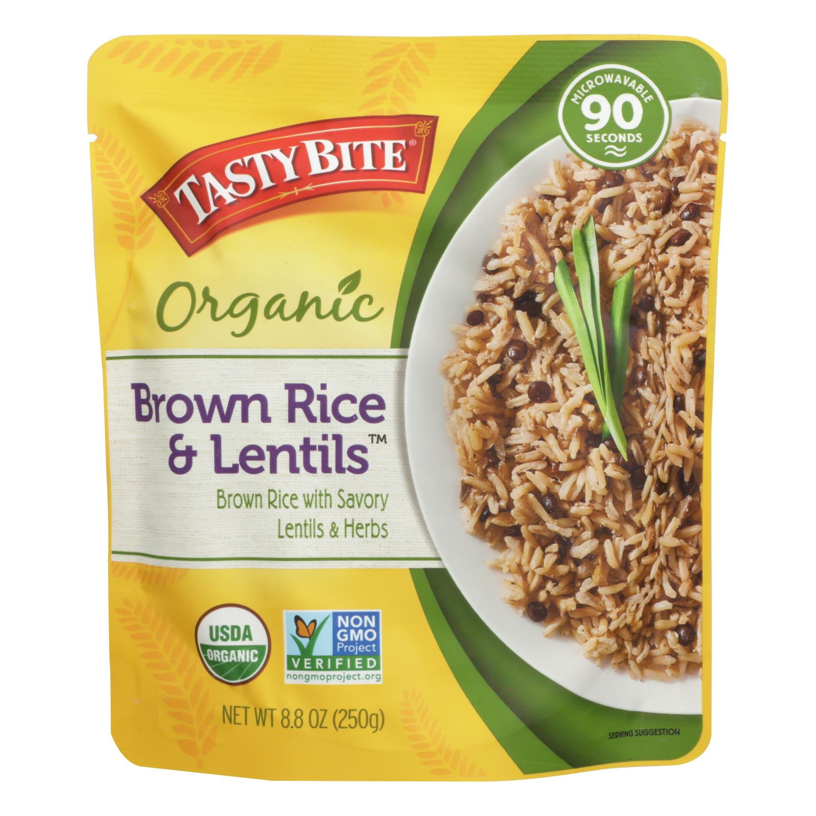 Tasty Bite Brown Rice & Lentils - Case of 6 - 8.8 OZ