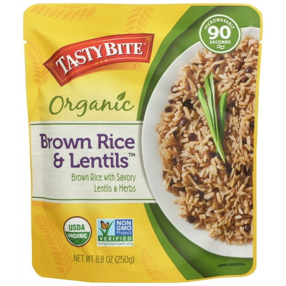 Tasty Bite Brown Rice and Lentils, 8.8 Ounce -- 6 per case.