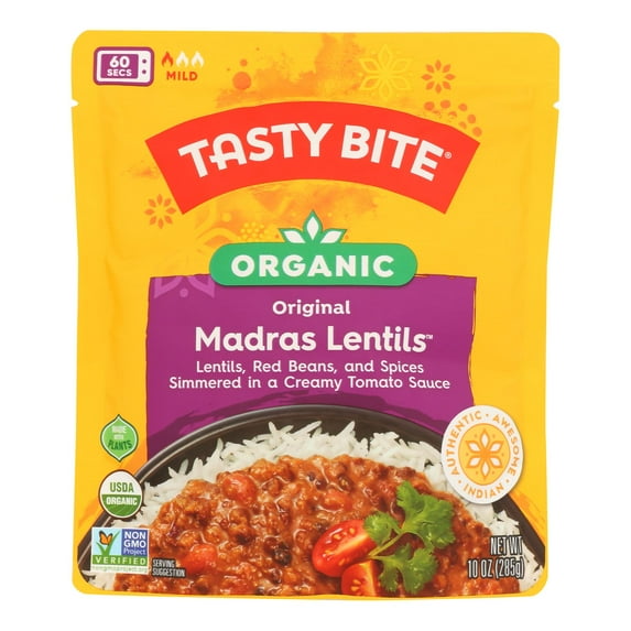 Tasty Bite Entree - Indian Cuisine - Madras Lentils - 10 oz - case of 6
