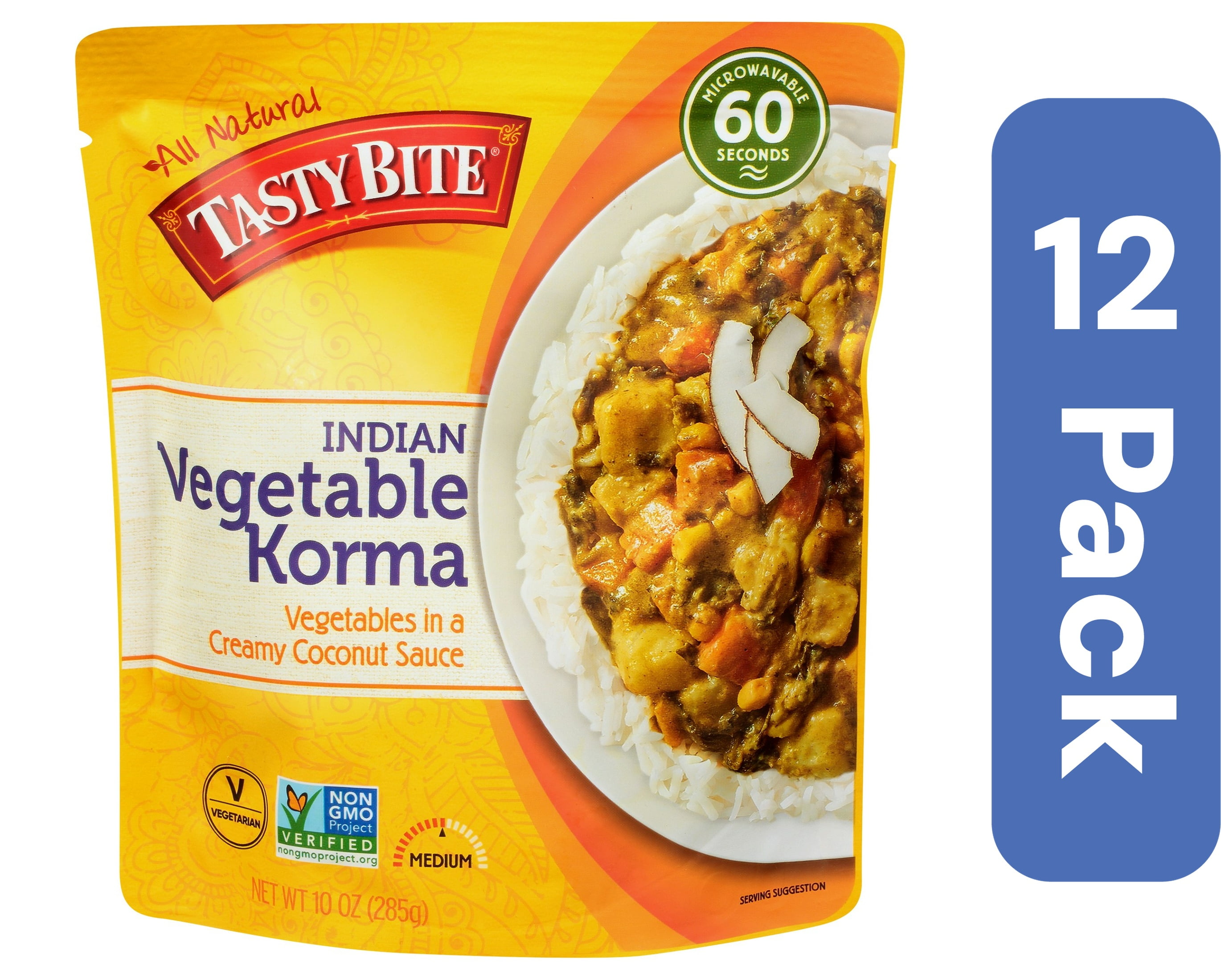 Tasty Bite Entree Korma Vegetable 10 oz (Pack of 12)