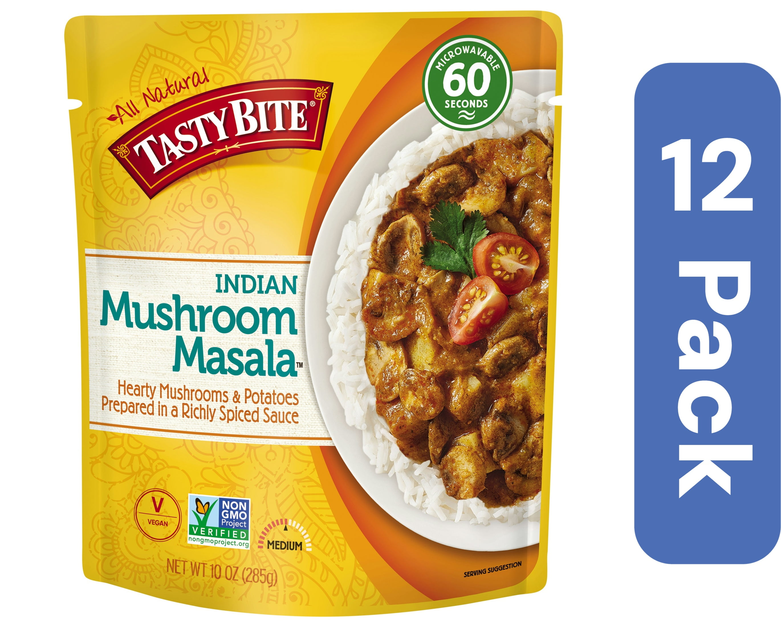 Tasty Bite Entree Mushroom Masala 10 oz (Pack of 12)