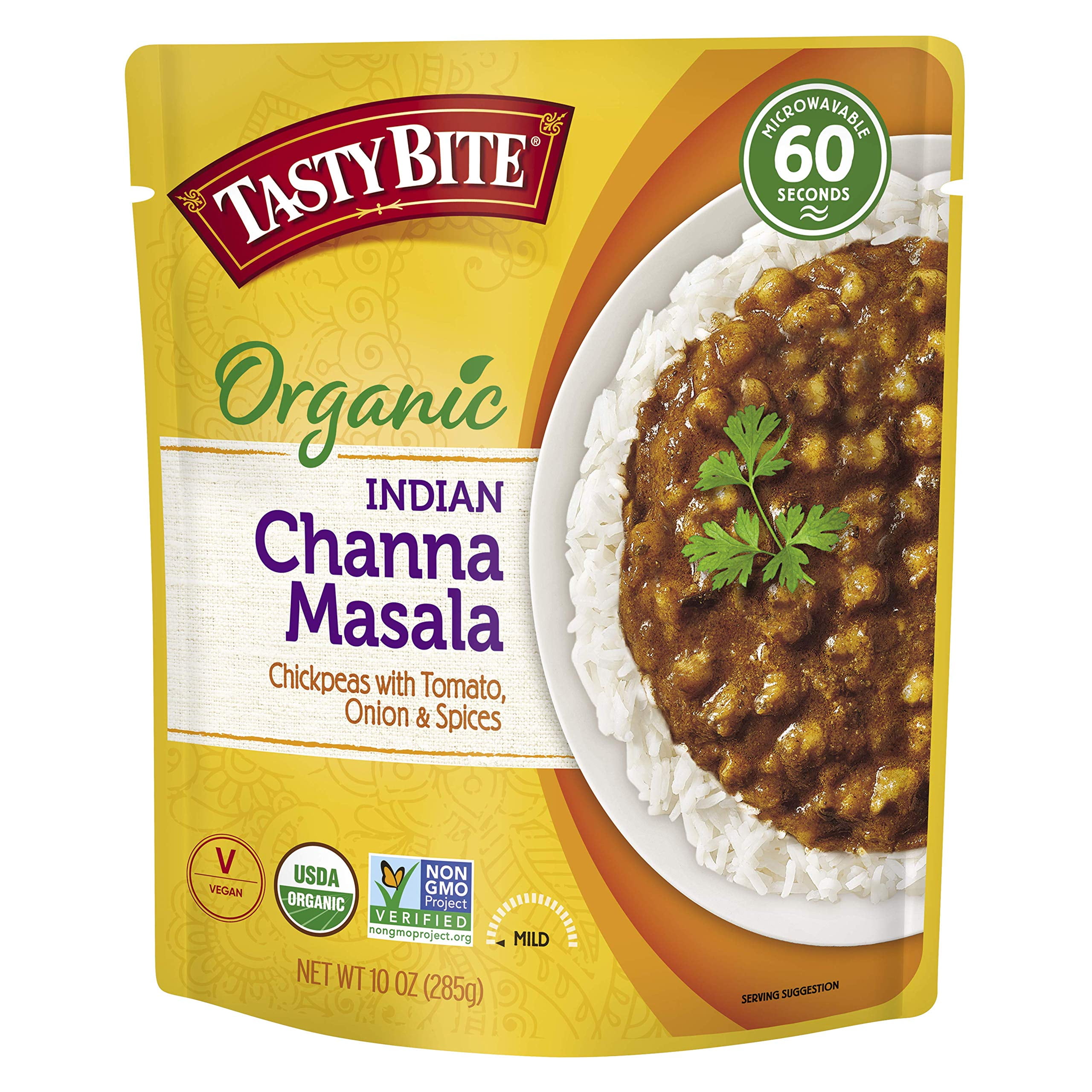 Tasty Bite Indian Channa Masala, Microwaveable Ready to Eat Entre, 10 Ounce (Pack of 6)