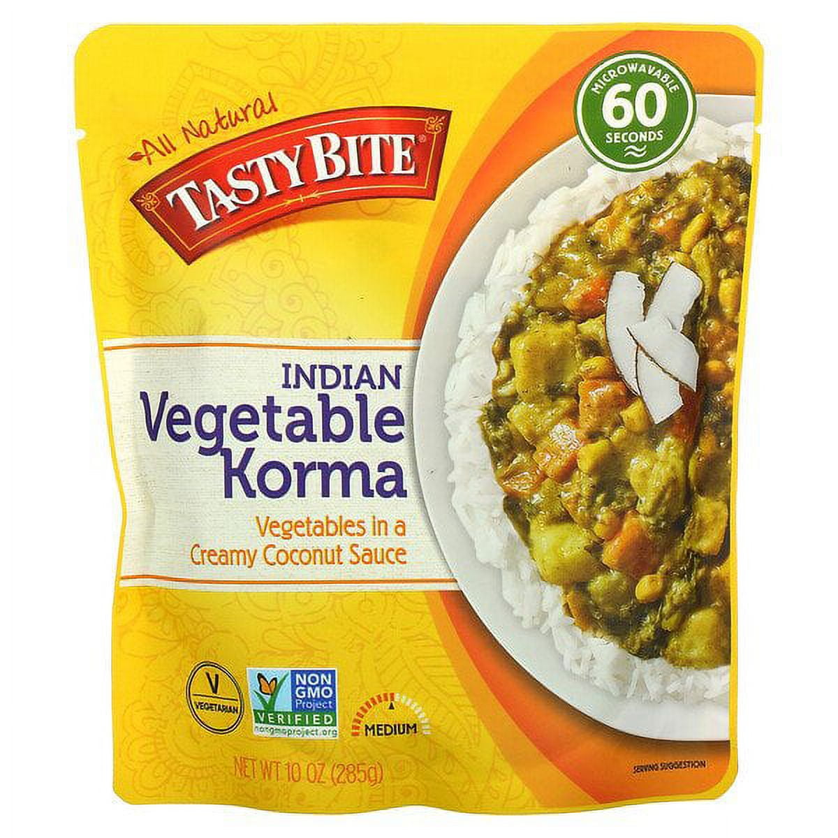 Tasty Bite, Indian Vegetable Korma, Medium, 10 oz (285 g) Pack of 4