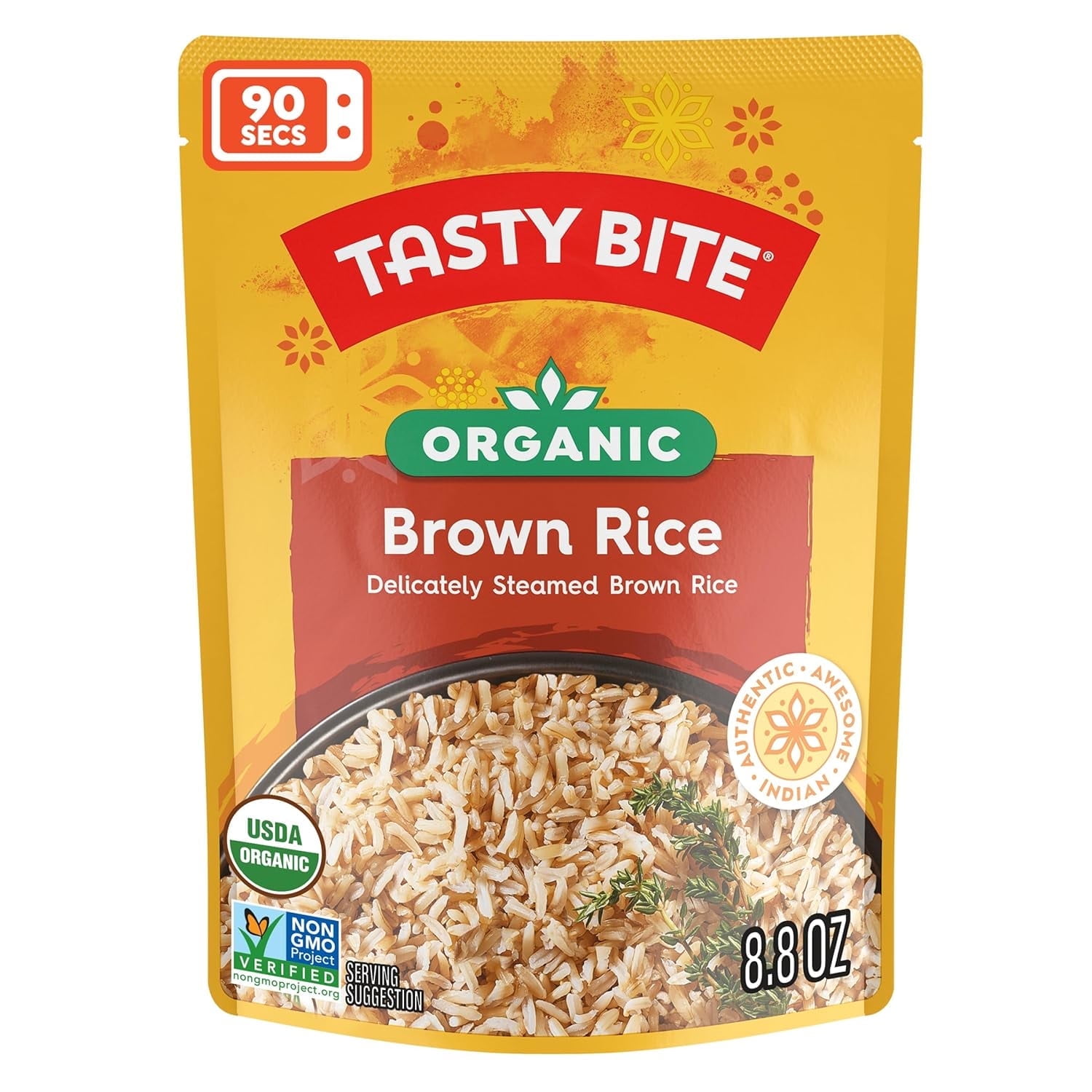 Tasty Bite Organic Brown Rice 8.8 oz Pack of 4