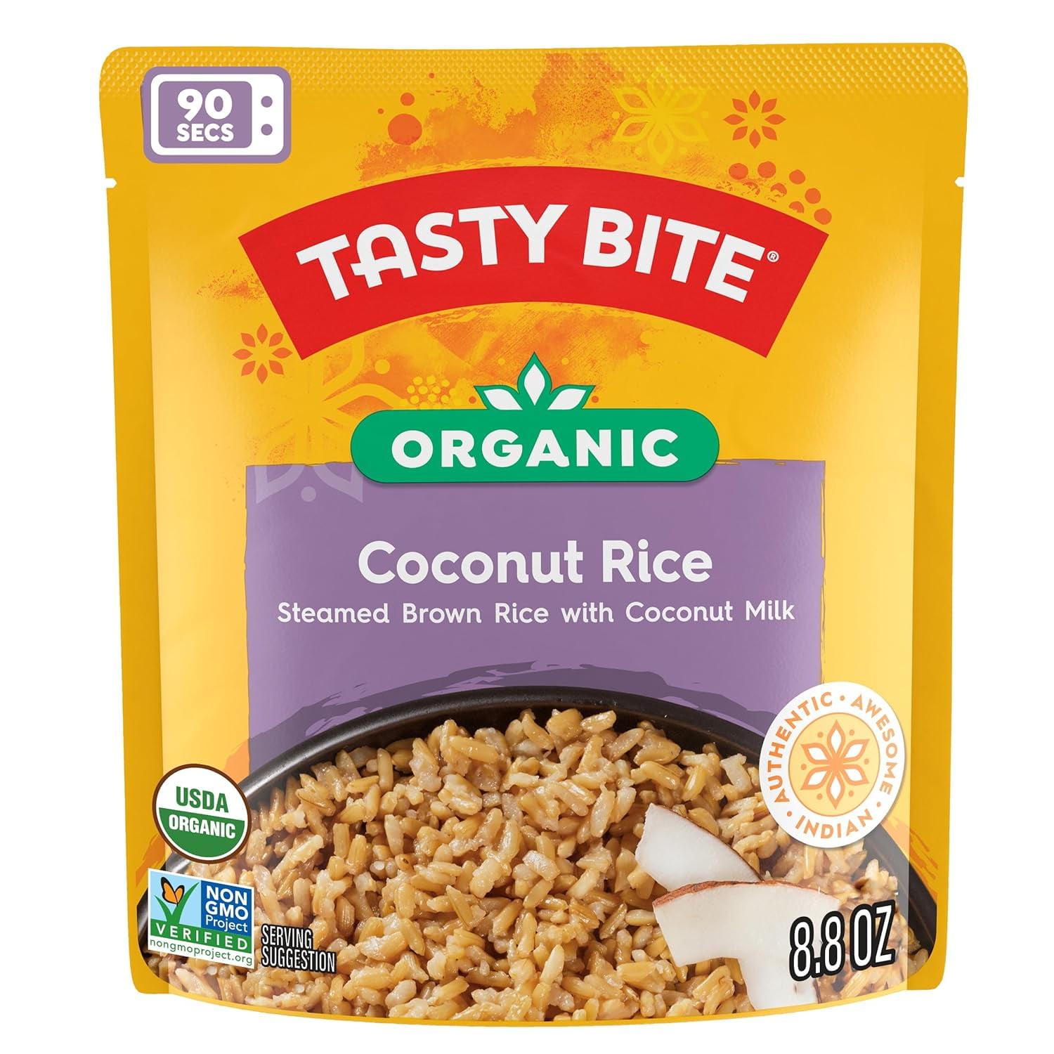 Tasty Bite, Organic Coconut Rice, 8.8 oz (250 g) Pack of 4