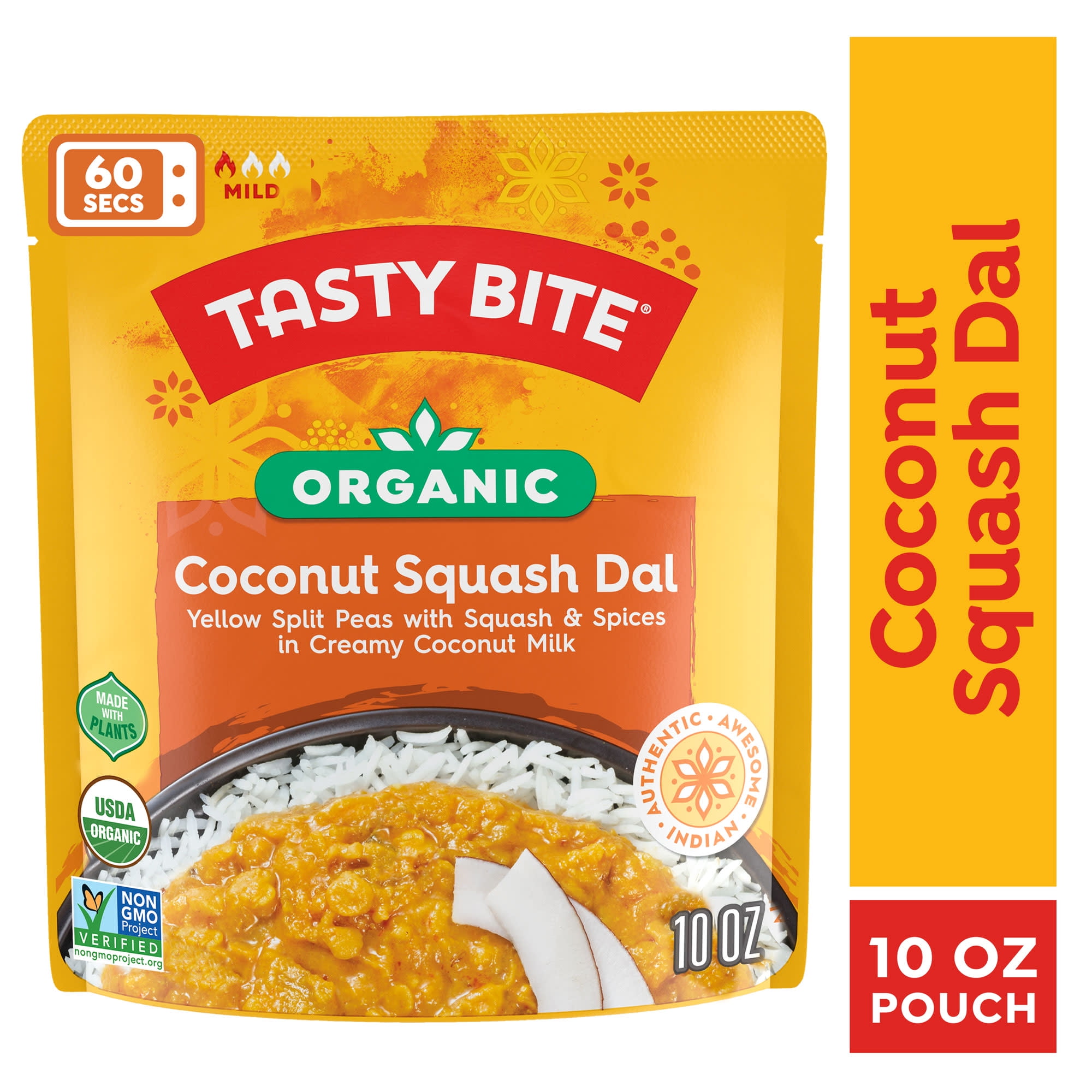 Tasty Bite Coconut Squash Dal 10oz - Creamy coconut squash curry