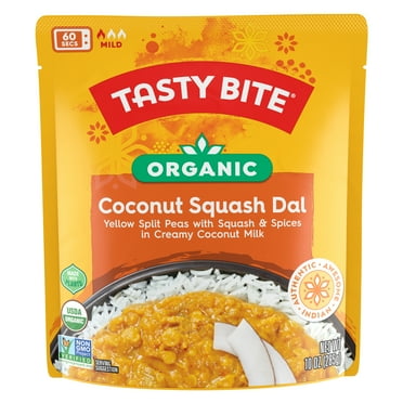 Tasty Bite Organic Coconut Squash Dal, Ready to Eat, Microwavable Entree, Vegan Shelf-Stable, 10 oz