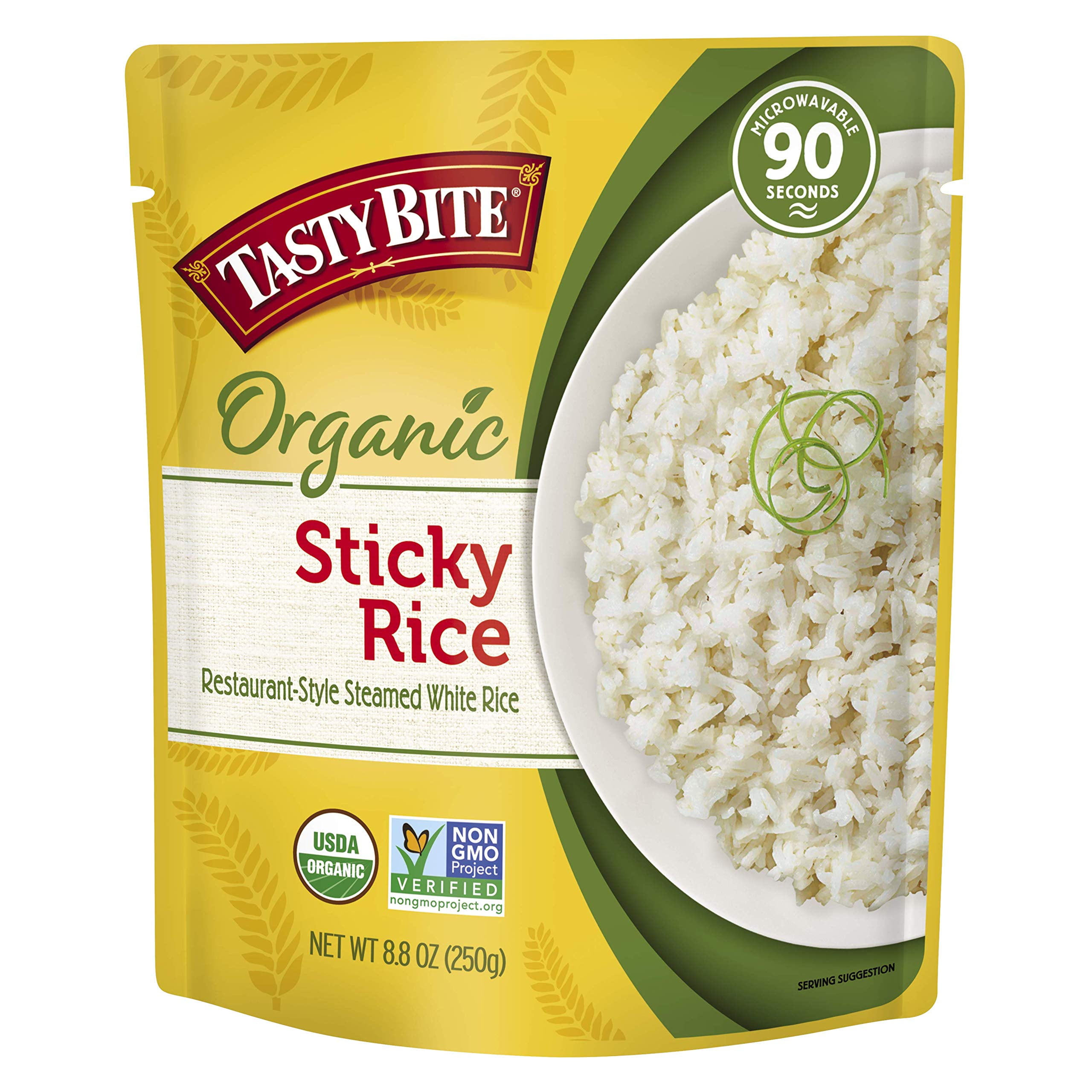 Tasty Bite Organic Sticky Rice, 8.8 Ounce, Pack of 6, Ready to Eat