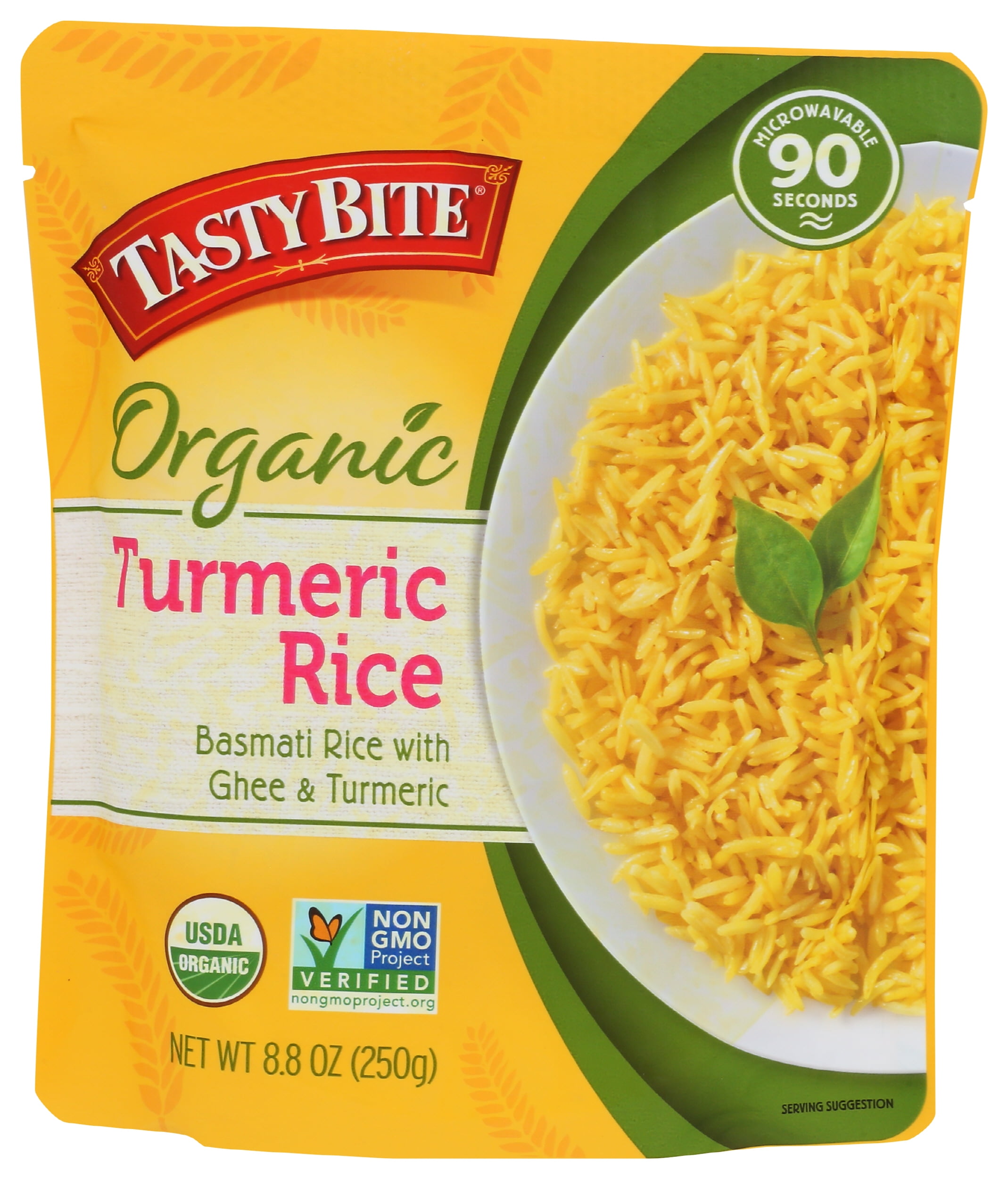 Tasty Bite Organic Turmeric Rice 8.8 Ounce, Pack Of 12