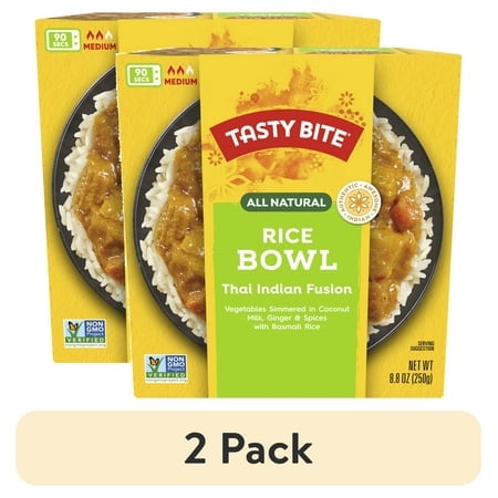Pack Rice Bowl (2 pack) Tasty Bite Thai Style Curry & Rice Bowl, All Natural Shelf ...