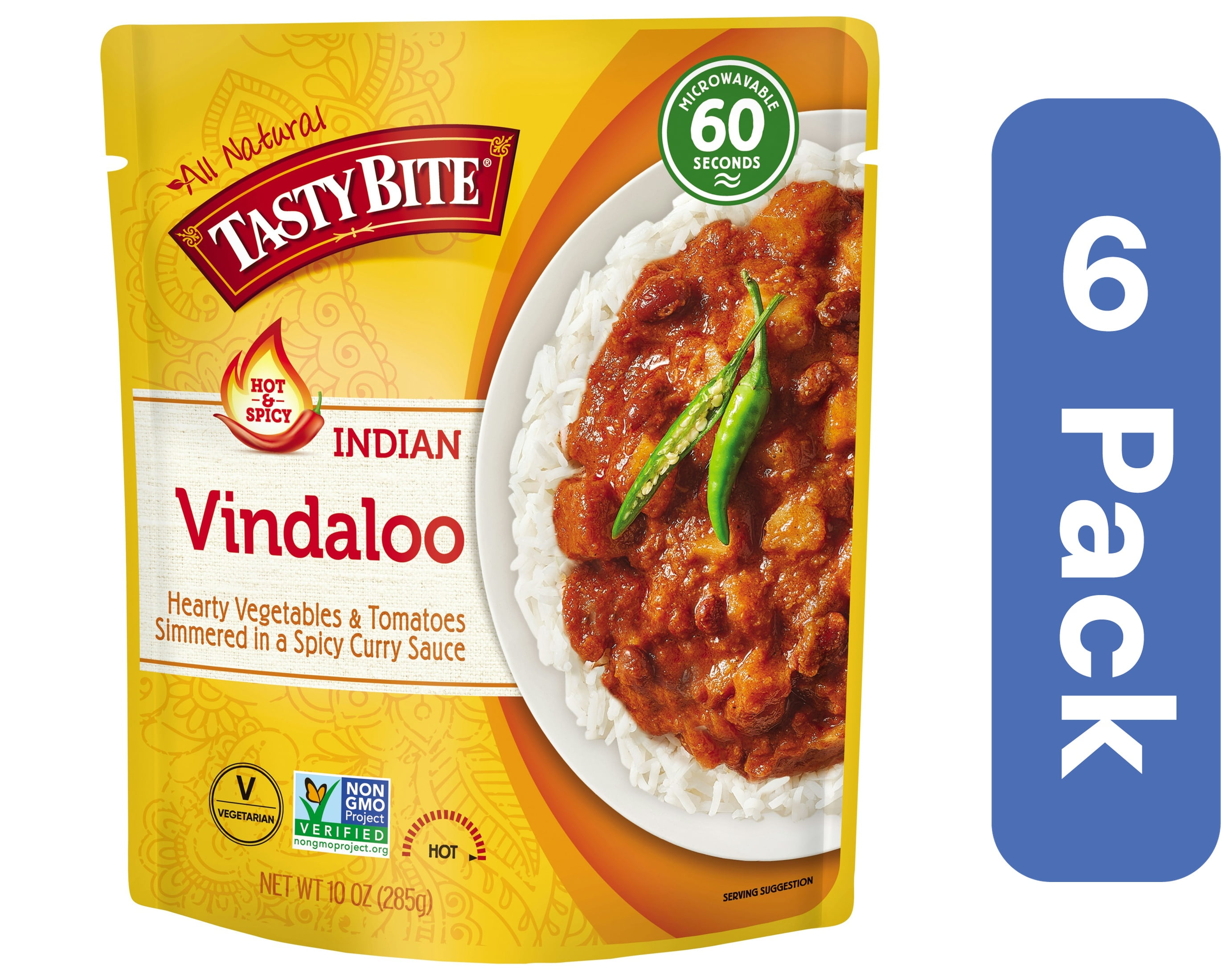 Tasty Bite Vindaloo Entree Pouch 10 oz (Pack Of 6)
