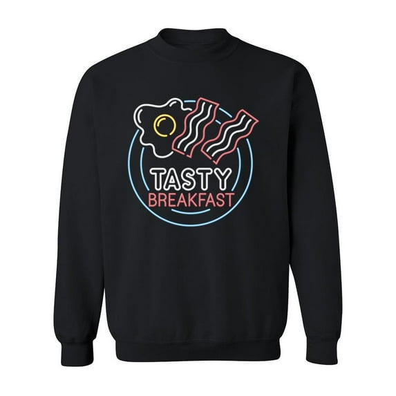 Tasty Breakfast Neon Sign Sweatshirt Men -Image by Shutterstock, Male 4X-Large