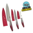 thumbnail image 1 of Tasty Chef Knife Set, 3 Piece, Stainless Steel Blades with Guards, Ombre Handles, Red, 1 of 10