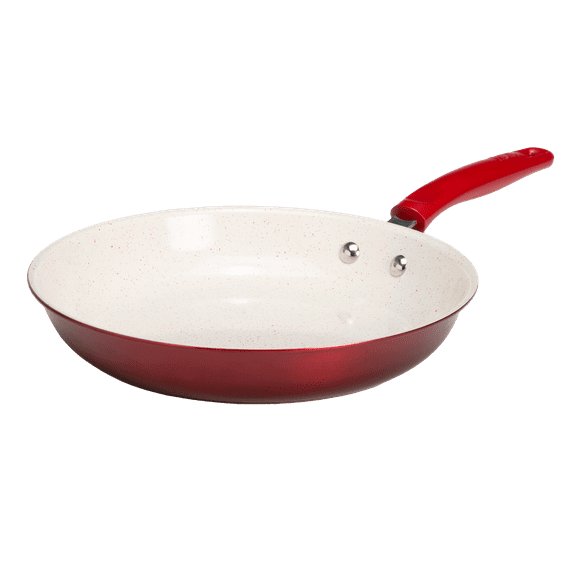 Tasty Clean Ceramic 10in Non-Stick Aluminum Fry Pan, Red