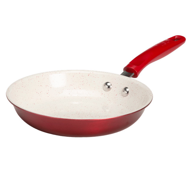 Tasty Clean Ceramic 8" NonStick Aluminum Fry Pan, Red
