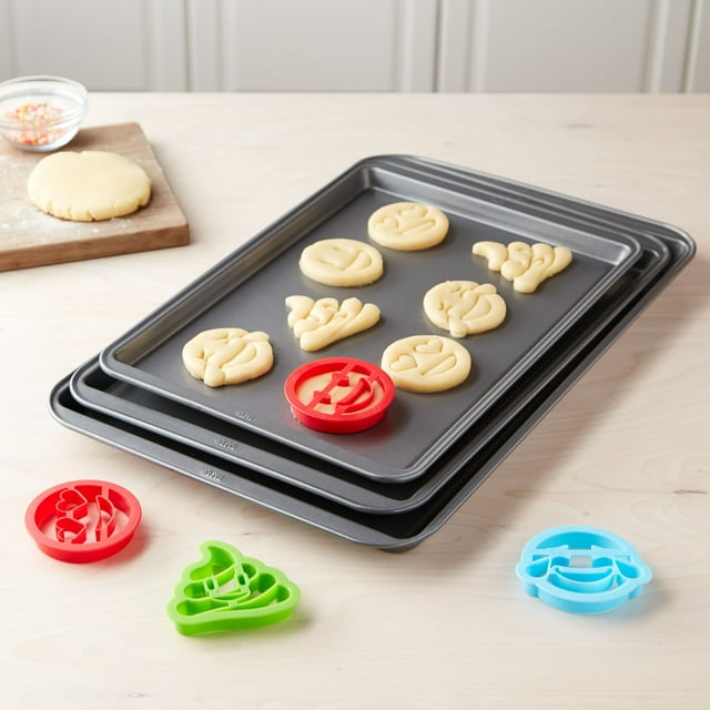 Tasty Cookie Sheet Set with 4 Cookie Cutters