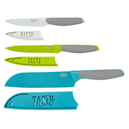 Tasty Cutlery Knife Set with Stainless Steel Diamond Texture Blades, 3 Piece