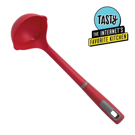 Tasty Heat Resistant Nylon Soup or Sauce Ladle, Red