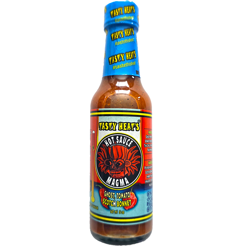 Tasty Heat's Hot Sauce Magma, Red Chili, Very Spicy Tomato, 5 Ounce