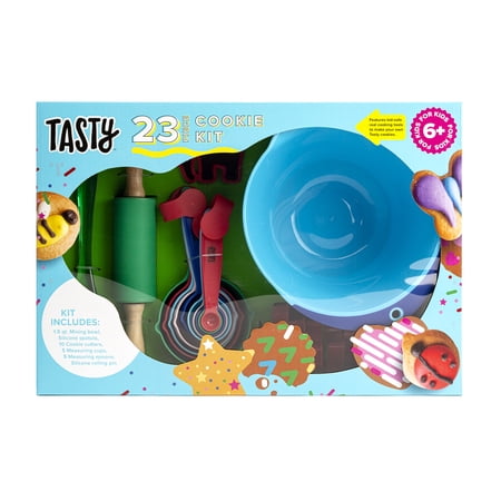 Tasty Kits Cookie Baking Gadget Set, Real Kid-Safe Baking Tools, Multi-color, 23 Piece