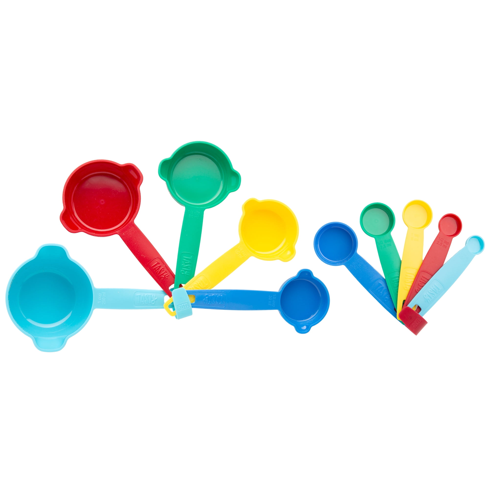 Plastic Measuring Cups and Spoons Set of 8 - Easy to Read Measuring Cups  Measuring Spoons with Large Print & Spout for Measuring Dry Liquid